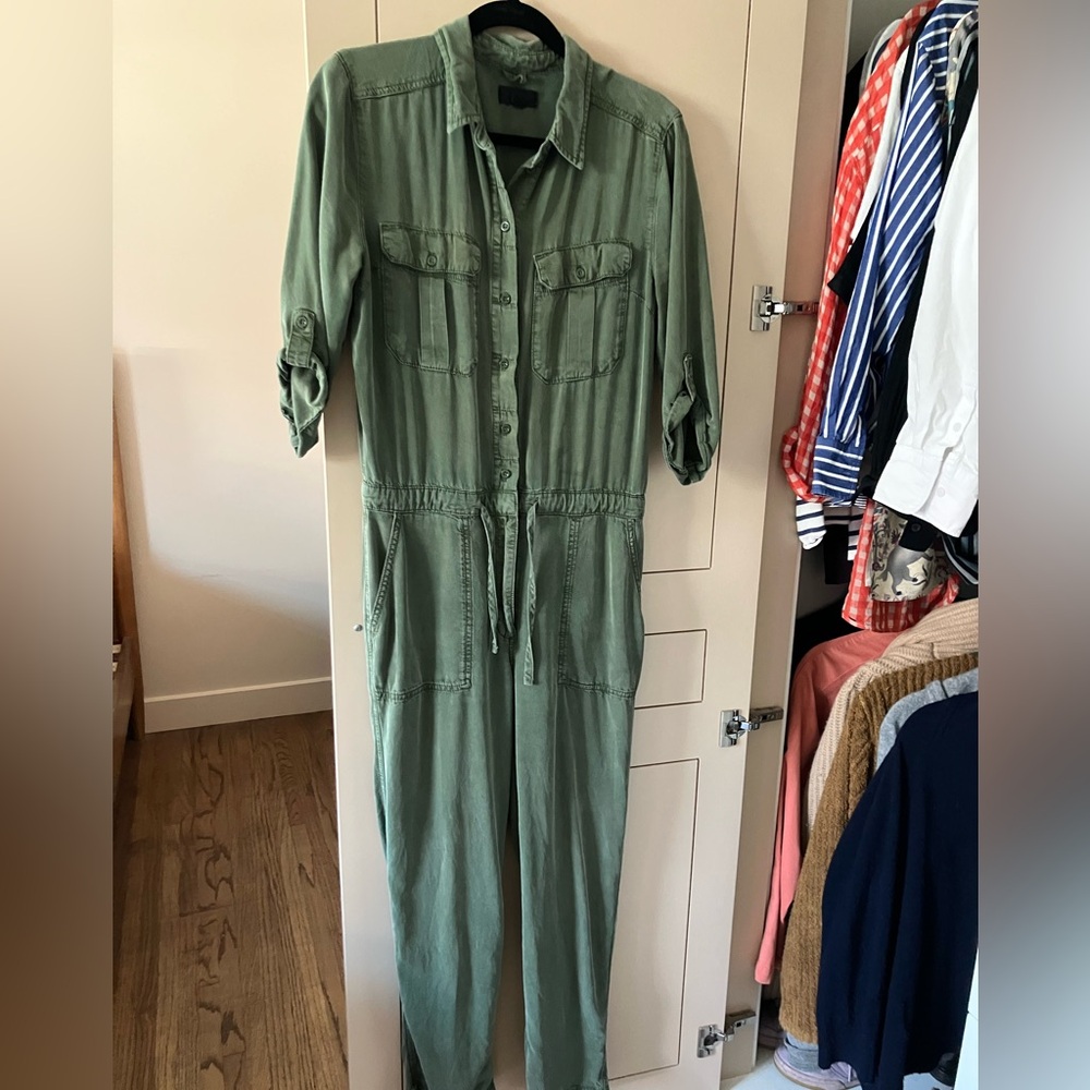 Topshop Army Green Jumpsuit